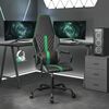 vidaXL Silla gaming cuero sint&eacute;tico negro y verde
