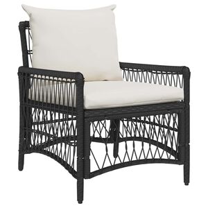 vidaXL Silla de Jard&iacute;n Negro rat&aacute;n sint&eacute;tico
