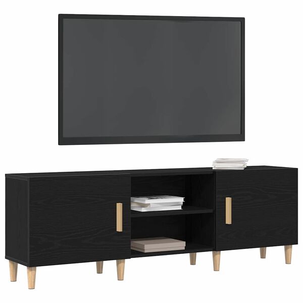 vidaXL Gabinete de TV Roble Negro 150 x 30 x 50 cm