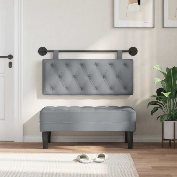 vidaXL Cabecera Colgante Gris Claro 110 x 55 x 7 cm tela