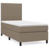 vidaXL Cama box spring con colch&oacute;n tela gris taupe 80x200 cm