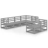 vidaXL Muebles de jard&iacute;n 7 piezas gris madera de pino maciza