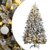 vidaXL &Aacute;rbol de Navidad artificial con bisagras 300 LED y bolas 180 cm
