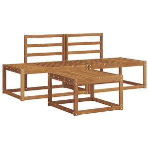 vidaXL Conjunto de sof&aacute;s de exterior 3 uds. Natural
