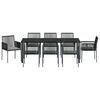 vidaXL Conjunto de Comedor de Jard&iacute;n 9 pcs Negro Rat&aacute;n sint&eacute;tico