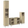 vidaXL Set de muebles de ba&ntilde;o 3 pzas madera contrachapada roble Sonoma