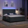 vidaXL Cama Box Spring LED con colch&oacute;n Gris oscuro 180 x 200 cm tela