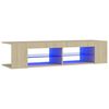 vidaXL Mueble de TV con luces LED roble Sonoma 135x39x30 cm