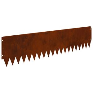vidaXL Borde de C&eacute;sped 10 uds. 103 x 25 cm Acero Oxidado