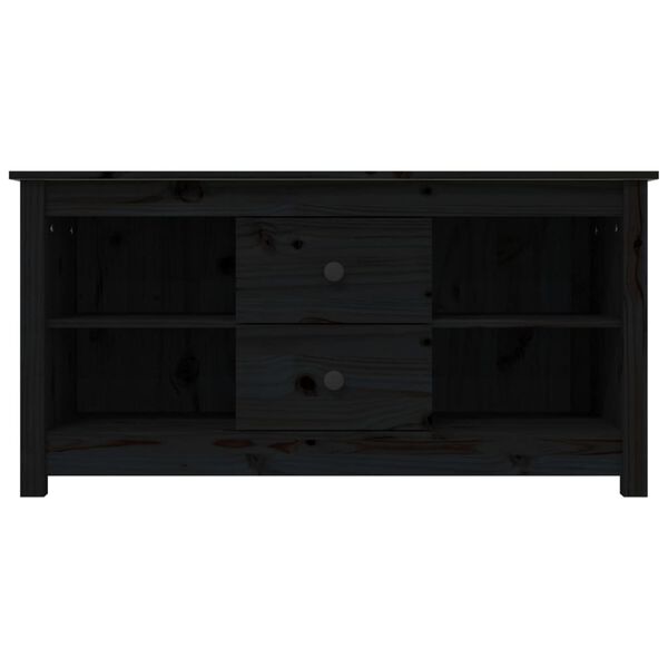 vidaXL Mueble de TV de madera maciza de pino negro 103x36,5x52 cm
