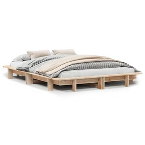 vidaXL Estructura de cama sin colch&oacute;n madera de pino maciza 120x200 cm