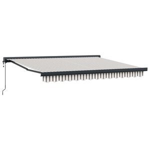 vidaXL Toldo retr&aacute;ctil Gris claro y blanco. 400 x 300 cm Tela y Metal
