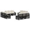 vidaXL Conjunto de sof&aacute;s de jard&iacute;n 12 uds. Negro rat&aacute;n sint&eacute;tico