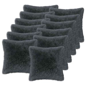 vidaXL Funda de almohada 12 uds. HEERLEN Gris antracita 40 x 40 cm