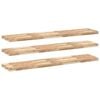 vidaXL Estantes flotantes 3 uds madera acacia sin tratar 160x30x4 cm