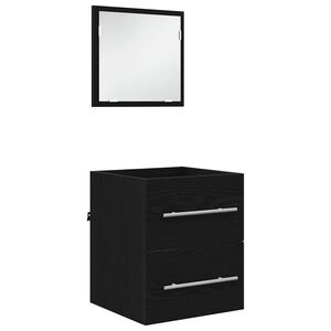 vidaXL Juego de muebles de ba&ntilde;o con caj&oacute;n Negro 41 x 38,5 x 48 cm