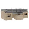 vidaXL Set sof&aacute;s de jard&iacute;n 7 piezas y cojines rat&aacute;n sint&eacute;tico beige