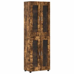 vidaXL Aparador alto con estante FLORIN Roble ahumado 60 x 35 x 182 cm