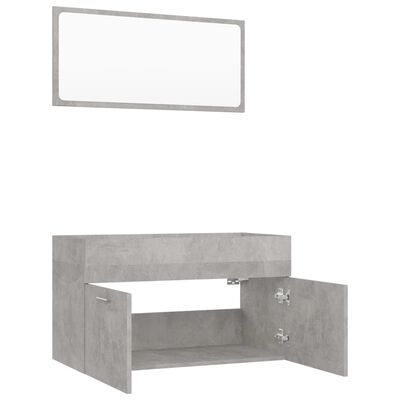 vidaXL Set muebles de baño 2 piezas madera contrachapada gris hormigón