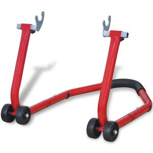vidaXL caballete trasero para motocicleta color rojo