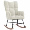 vidaXL Silla mecedora de terciopelo blanco crema