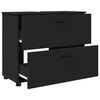 vidaXL Gabinete de Ba&ntilde;o con caj&oacute;n con puerta Negro 76,5 x 35 x 64 cm
