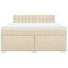 vidaXL Cama box spring con colch&oacute;n tela color crema 180x200 cm
