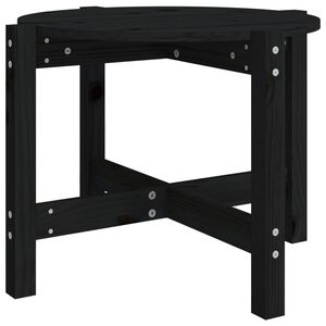 vidaXL Mesa de centro de madera maciza de pino negro 62,5x45 cm