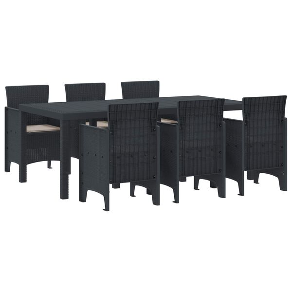 vidaXL Conjunto de Comedor de Jard&iacute;n 7 pcs Antracita Polipropileno