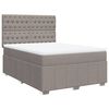 vidaXL Cama box spring con colch&oacute;n tela gris taupe 160x200 cm