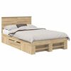 vidaXL Estructura de cama con cabecera Roble Sonoma 137 x 203 cm