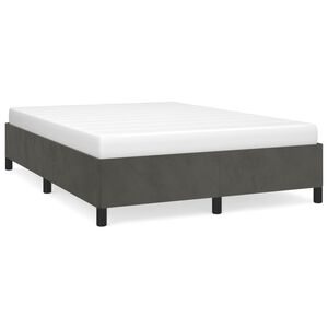 vidaXL Estructura de cama sin colch&oacute;n terciopelo gris oscuro 140x200cm