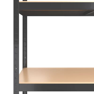 vidaXL Mesa de trabajo con estantes 5 niveles madera y acero antracita