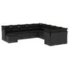 vidaXL Set de sof&aacute;s de jard&iacute;n 11 pzas y cojines rat&aacute;n sint&eacute;tico negro