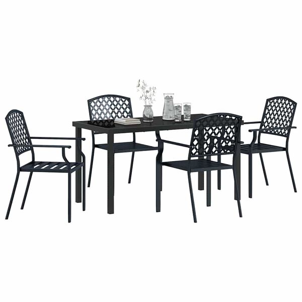 vidaXL Conjunto de Comedor de Jard&iacute;n 5 pcs Antracita