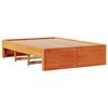 vidaXL Cama con cajones sin colch&oacute;n madera maciza marr&oacute;n 140x200 cm