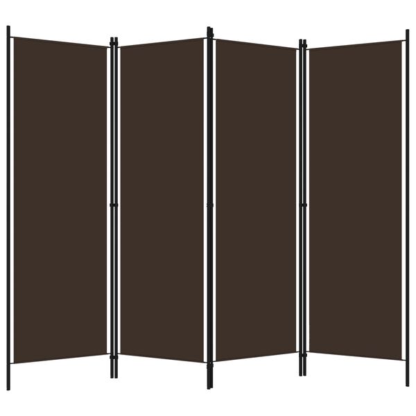vidaXL Biombo divisor de 4 paneles marrón 200x180 cm