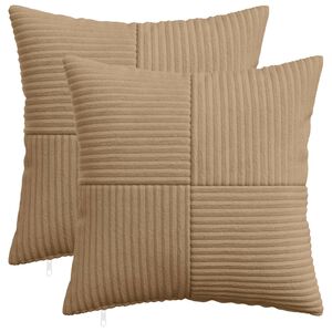 vidaXL Funda de almohada 2 pcs ALMELO Marr&oacute;n 35 x 35 cm pana