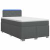 vidaXL Cama con Base Tapizada, Colch&oacute;n y Luz LED Gris oscuro Tela
