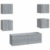 vidaXL Juego de muebles de pared para TV contrachapado gris Sonoma