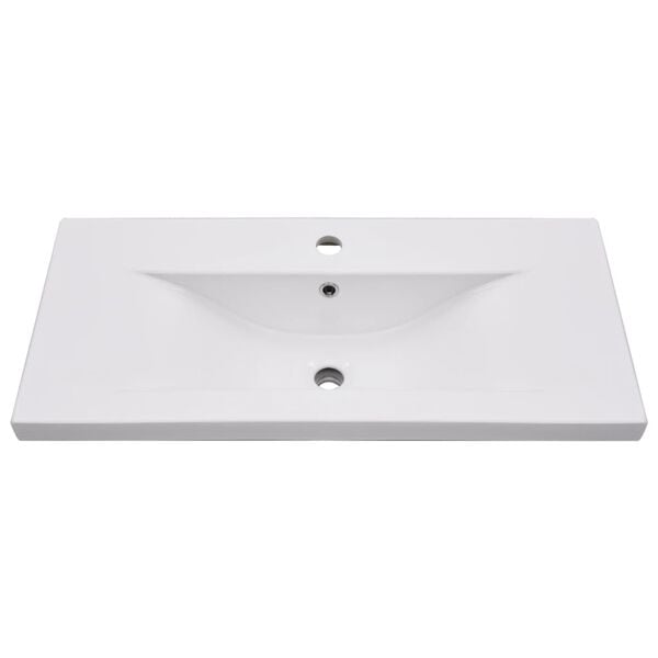 vidaXL Lavabo encastrado de cer&aacute;mica blanco 81x39,5x18,5 cm