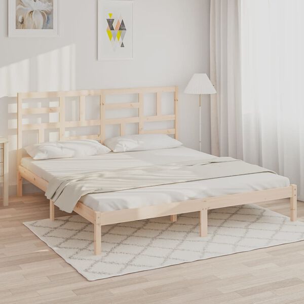 vidaXL Estructura de cama sin colch&oacute;n madera maciza 180x200 cm
