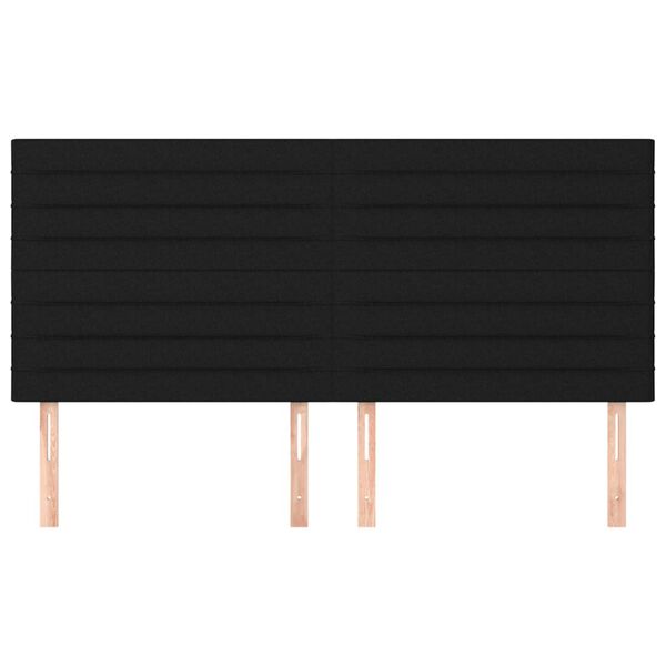 vidaXL Cabecero de cama negro 200x5x118/128 cm Tela