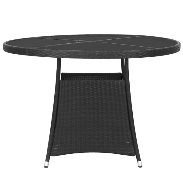 vidaXL Juego de comedor para jard&iacute;n 7 piezas rat&aacute;n sint&eacute;tico negro