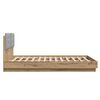 vidaXL Estructura de cama con cabecero Roble artesanal 160 x 200 cm