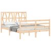 vidaXL Estructura de cama con cabecero madera maciza 140x190 cm