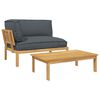 vidaXL Juego de Sof&aacute; 2 uds. Antracita Madera de Acacia S&oacute;lida