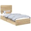 vidaXL Cama con almacenamiento con cabecera Roble Sonoma 100 x 200 cm