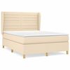 vidaXL Cama box spring con colch&oacute;n tela color crema 140x190 cm