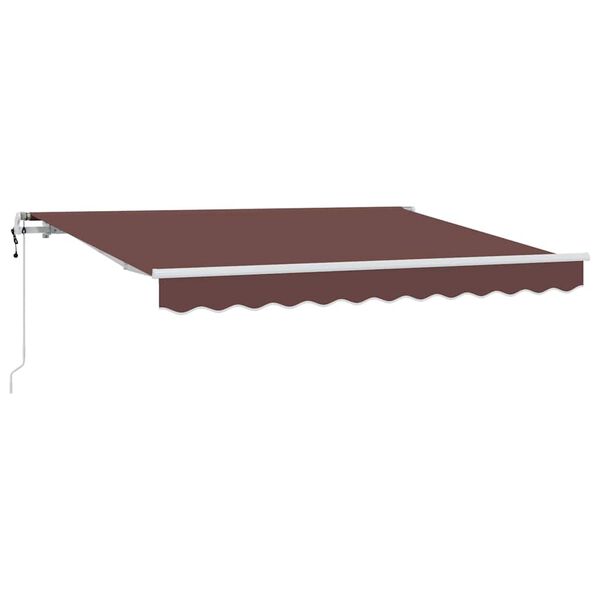 vidaXL Toldo Retr&aacute;ctil Marr&oacute;n 350 x 200 cm tela